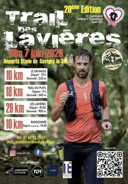 Trail des Lavières — Savigny le sec (21), 7 juin 2026 · Trail