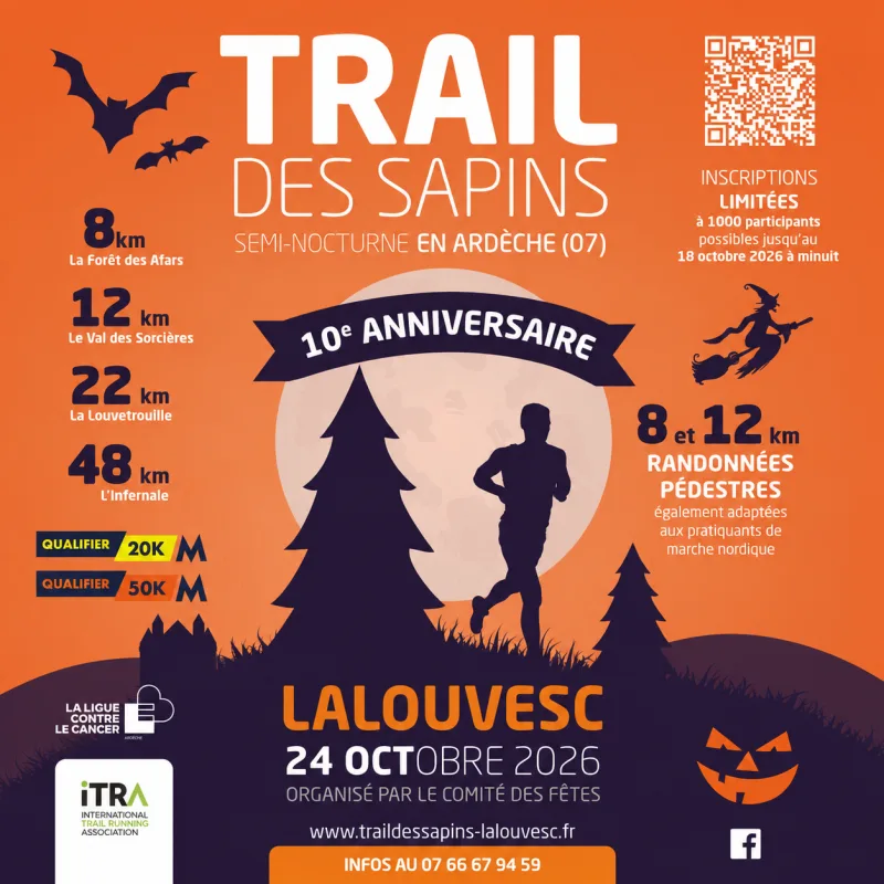Trail des Sapins — Cros de georand (07), 24 octobre 2026 · Trail