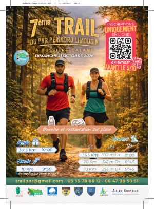 Trail du PNR Périgord-Limousin 2026 — Bussiere galant (87), 11 octobre 2026 · Trail