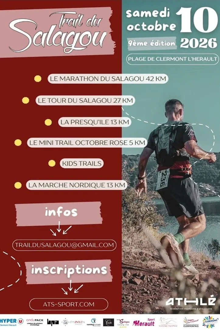 Trail du Salagou — Ceyras (34), 10 octobre 2026 · Trail
