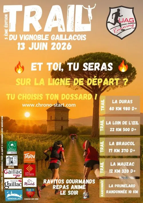 Trail du Vignoble Gaillacois — Broze (81), 13 juin 2026 · Trail