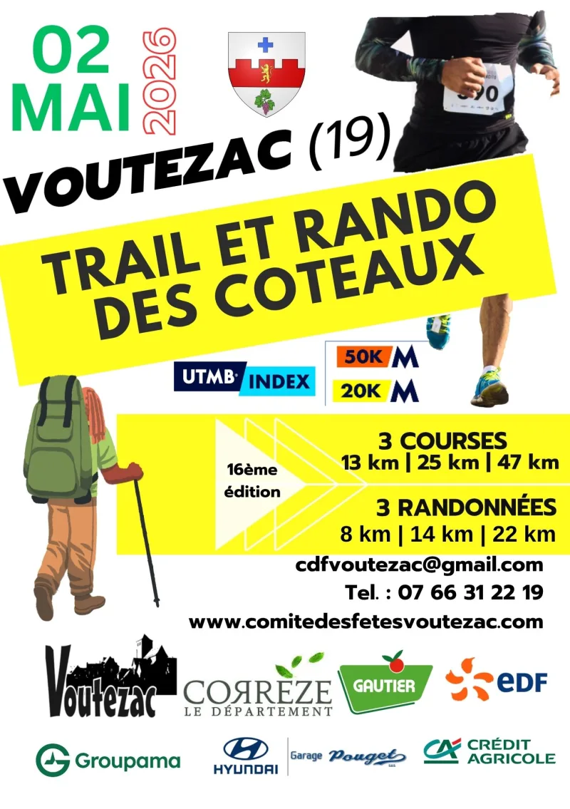 Trail et Rando des coteaux - Voutezac - 2027 — St cyr la roche (19), 1 mai 2027 · Trail