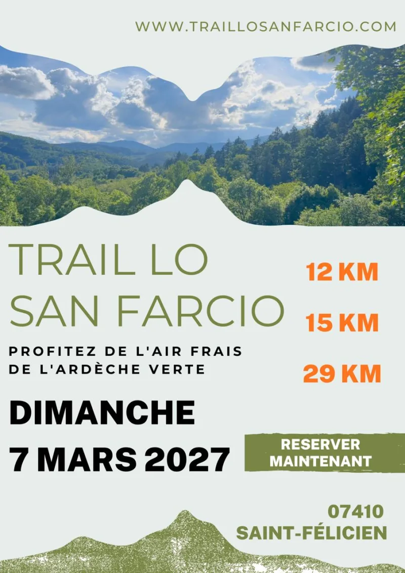 Trail Lo San Farcio — Pailhares (07), 7 mars 2027 · Trail