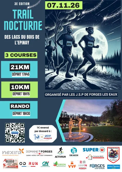 Trail nocturne des Lacs du Bois de l’Épinay — Beaubec la rosiere (76), 7 novembre 2026 · Trail
