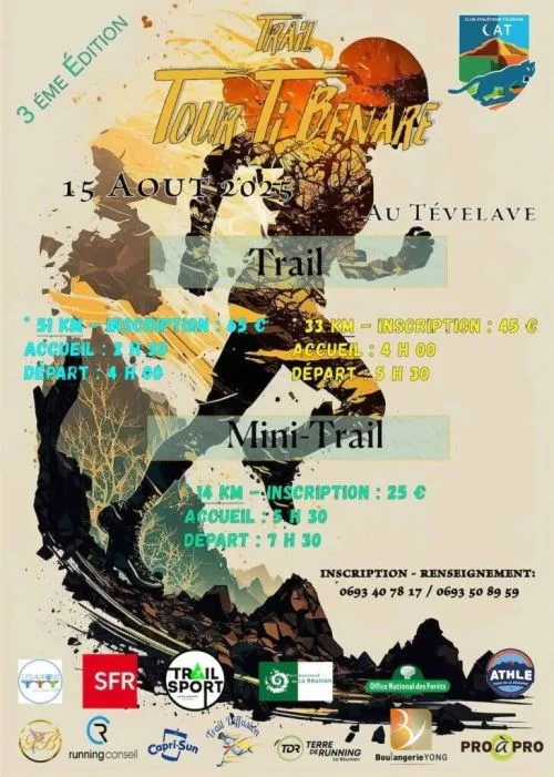Trail Tour Ti Bénare — Les avirons (974), 22 août 2026 · Trail
