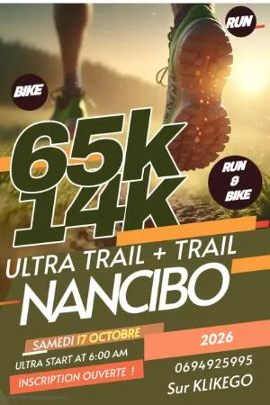 ULTRA TRAIL NANCIBO 65KM TRAIL 14KM NANCIBO — Roura (973), 17 octobre 2026 · Trail