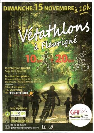 VETATHLON DE FLEURIGNE — Beauce (35), 15 novembre 2026 · Course à pied
