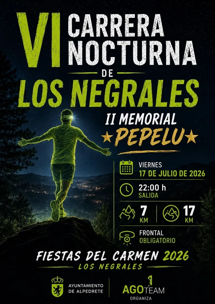 VI Carrera Nocturna de Trail-Running Los Negrales - MEMORIAL PEPELU — Alpedrete (M), 16 de julio de 2027 · Trail