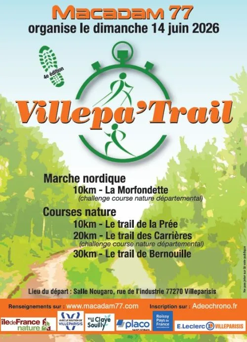 Villepa'trail — Villeparisis (77), 14 juin 2026 · Trail