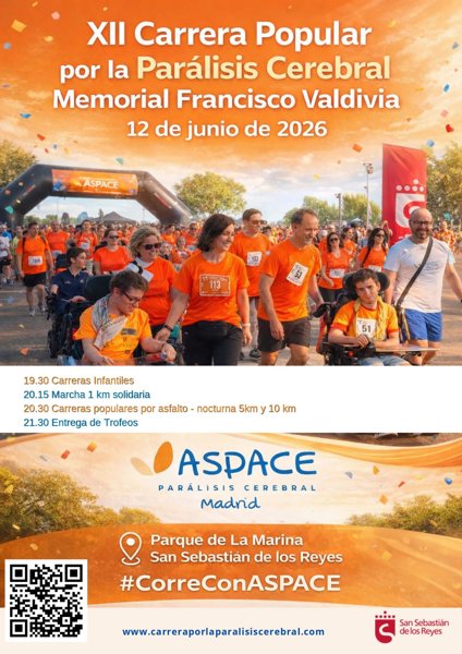XII Carrera Popular por la Parálisis cerebral - Memorial Francisco Valdivia — San Sebastian De Los Reyes (M), 12 de junio de 2026 · Correr